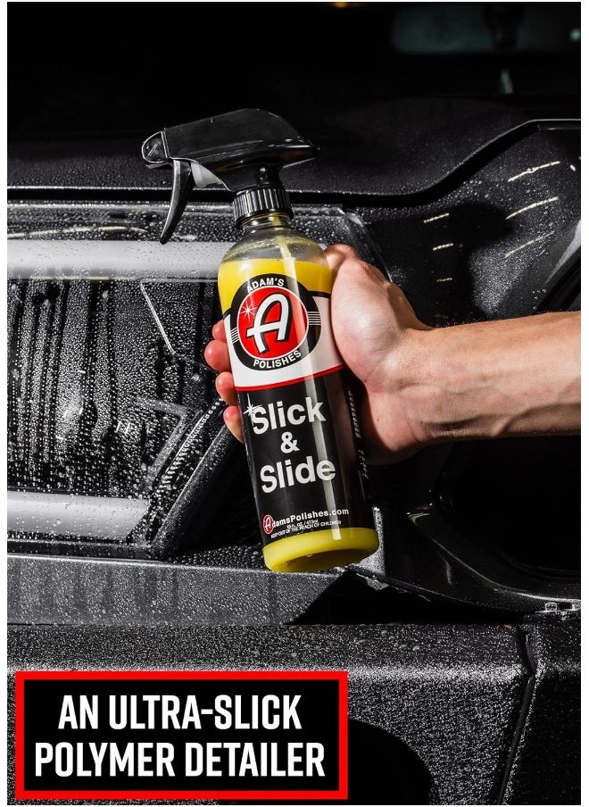 Adam's Polishes - Slick & Slide Detail Spray - Hyper Slick Polymer Resin Technology Car Wash Spray Sealant - Car Wax Top Coat Quick Detailer Provides Superior Gloss, Shine, & Slickness (16 Oz) - Image 1