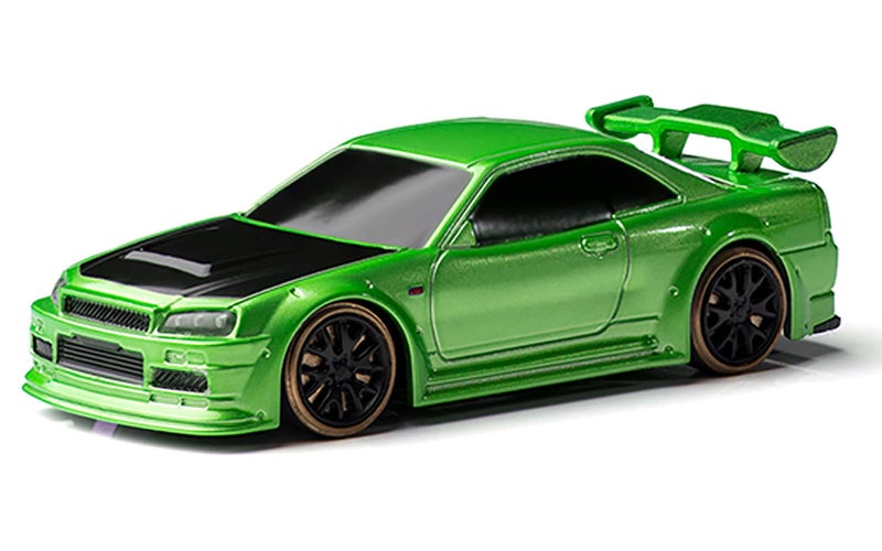 FLYCOLOR Turbo Racing 1:76 Scale Drift RC Car with Gyro Mini Full Proportional RTR 2.4GHZ Remote Control with 2 Replaceable Body Shell (C64-Green) - Image 4