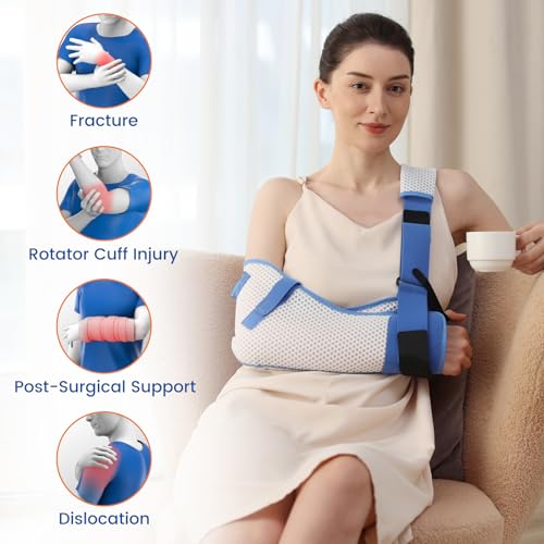 Willcom Arm Sling for Shoulder Injury with Waist Strap - Immobilizer Brace Support for Sleeping, Rotator Cuff Surgery (Mesh Version, Left, Large,40-51 inch) - Image 2