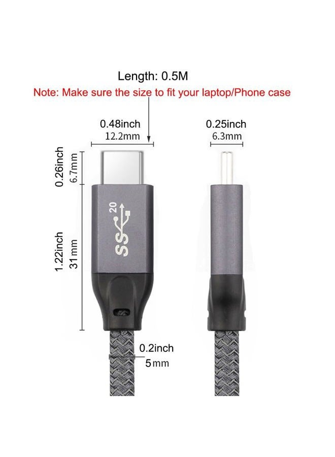 QCEs USB C to USB C Cable 20Gbps Type C 3.1 Gen 2 Cable 100W 5A 1.65Ft for 4K Video and PD Fast Charger Thunderbolt 3 Compatible with MacBook Pro/Air 2018/9 iPad ProGalaxy S10 Note 10 T5 SSD Pixel 3 - Image 2