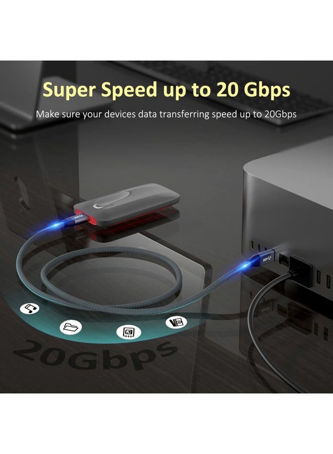 QCEs USB C to USB C Cable 20Gbps Type C 3.1 Gen 2 Cable 100W 5A 1.65Ft for 4K Video and PD Fast Charger Thunderbolt 3 Compatible with MacBook Pro/Air 2018/9 iPad ProGalaxy S10 Note 10 T5 SSD Pixel 3 - Image 3