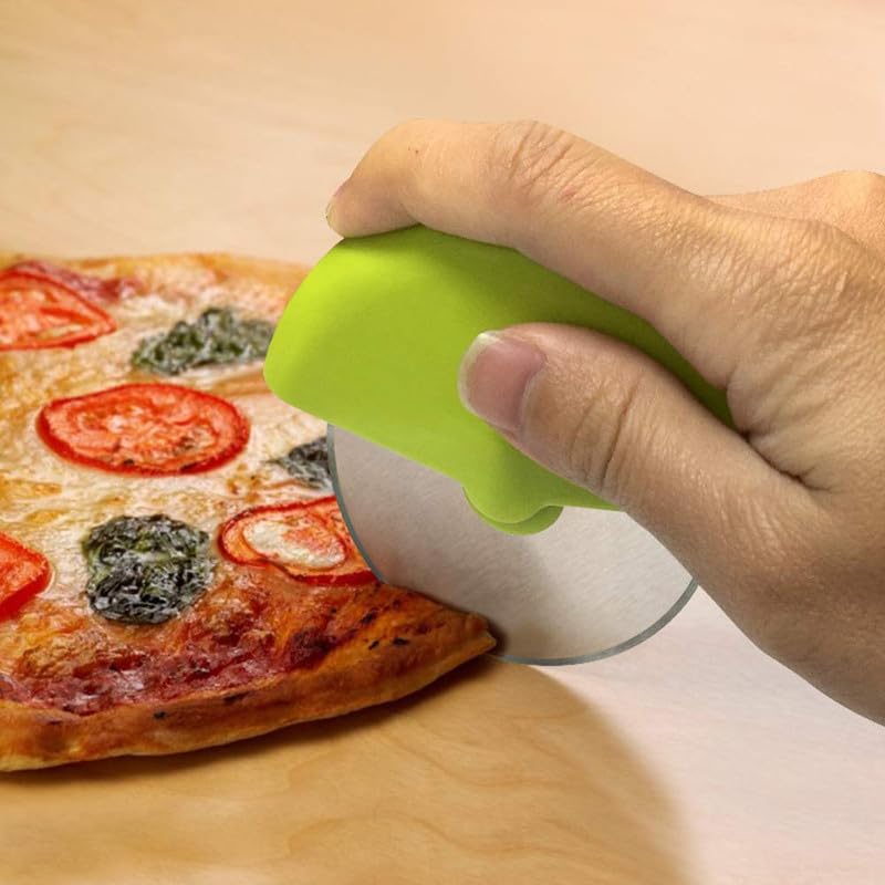 Wishome Pizza Cutter Roll Cutting Wheel Pizza Cutter, Sandwich Cutter for Home - RA076 - Green - Image 3
