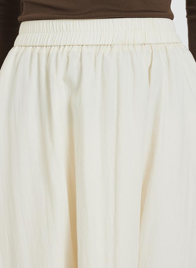 Styli Beige A-Line Midi Skirt - Image 3