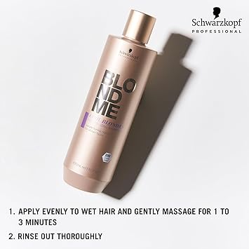 Schwarzkopf Professional شوارزكوف بروفيشينال بلوند مي كول بلوندز شامبو كول للشعر الملون والمفتوح والمبيض بتقنية إنشاء الروابط 3D مع مركب بروتين زهرة المخمل الناعمة 300 مل - Image 3
