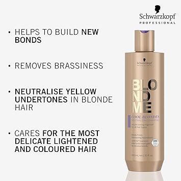 Schwarzkopf Professional شوارزكوف بروفيشينال بلوند مي كول بلوندز شامبو كول للشعر الملون والمفتوح والمبيض بتقنية إنشاء الروابط 3D مع مركب بروتين زهرة المخمل الناعمة 300 مل - Image 4
