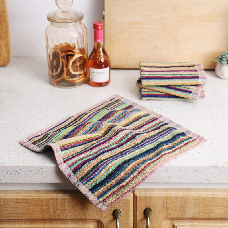 Oeleky Kitchen Dishcloths for Washing Dishes, Ultra Absorbent Dish Rags, Cotton Cleaning Cloths Pack of 8, 12x12 Inches (multi-1, 12x12 inch) - Image 5