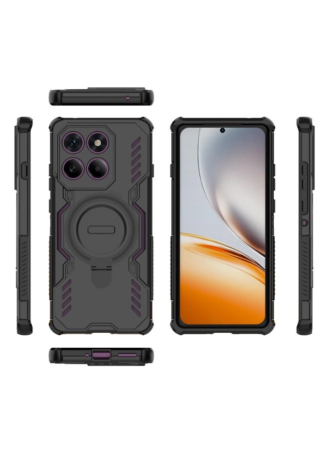 جراب Motorola Edge 60 Pro 5G  – كفر حماية أرمور مقاوم للصدمات مع مغناطيس للسيارة وحلقة دوارة 360° وفتحات لتبديد الحرارة - Image 1