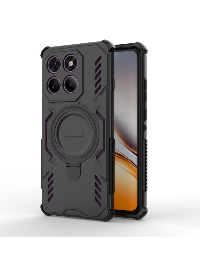 جراب Motorola Edge 60 Pro 5G  – كفر حماية أرمور مقاوم للصدمات مع مغناطيس للسيارة وحلقة دوارة 360° وفتحات لتبديد الحرارة - Image 2