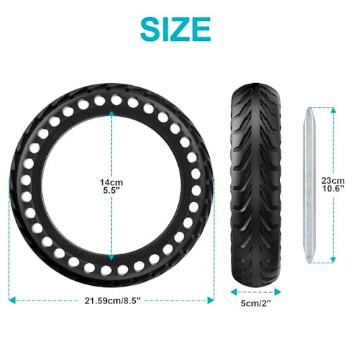 YINCL 2PCS 8 1/2 x2 Solid Tires, 50/75-6.1 Replacement Tire, YINCL 8.5x2 Inch Wheel Fit forXiaomi Pro 2 / M365 / 1S, 50/75-6.1 Tire Replacement for Gotrax GXL V2 / XR/APEX and All 8.5'' Scooter Tires - Image 5
