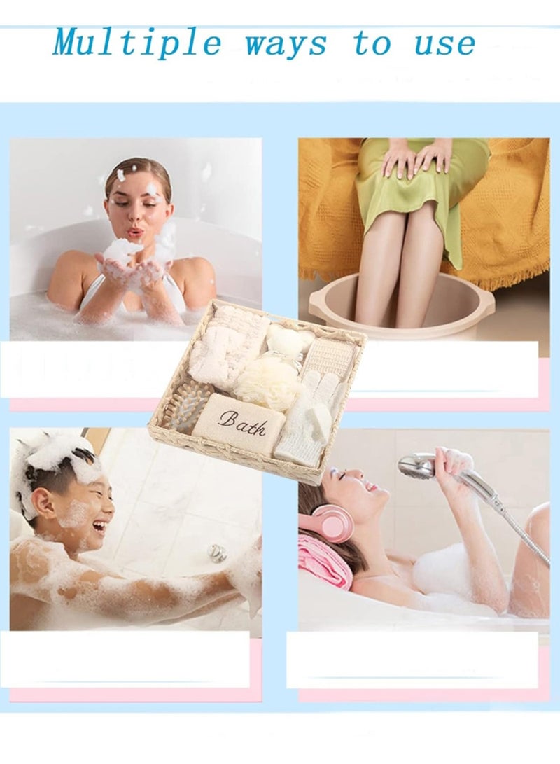 شاربدو مجموعة حمام 4 في 1 مجموعة استحمام طبيعية متعددة الوظائف للنساء والأطفال، مجموعة إكسسوارات الحمام - Image 4