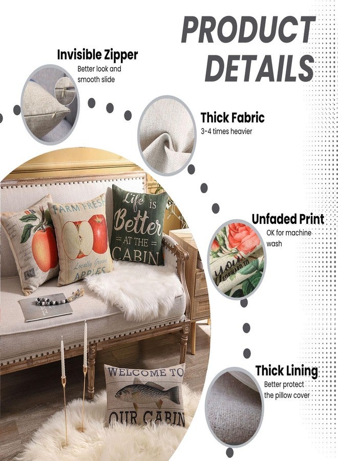 LINKWELL Cabin Decorative Pillow Cover 18x18 Inch Life is Better at The Cabin Throw Pillow Cover for Couch Living Room Vintage Decorations for Home CC1967 - Image 5