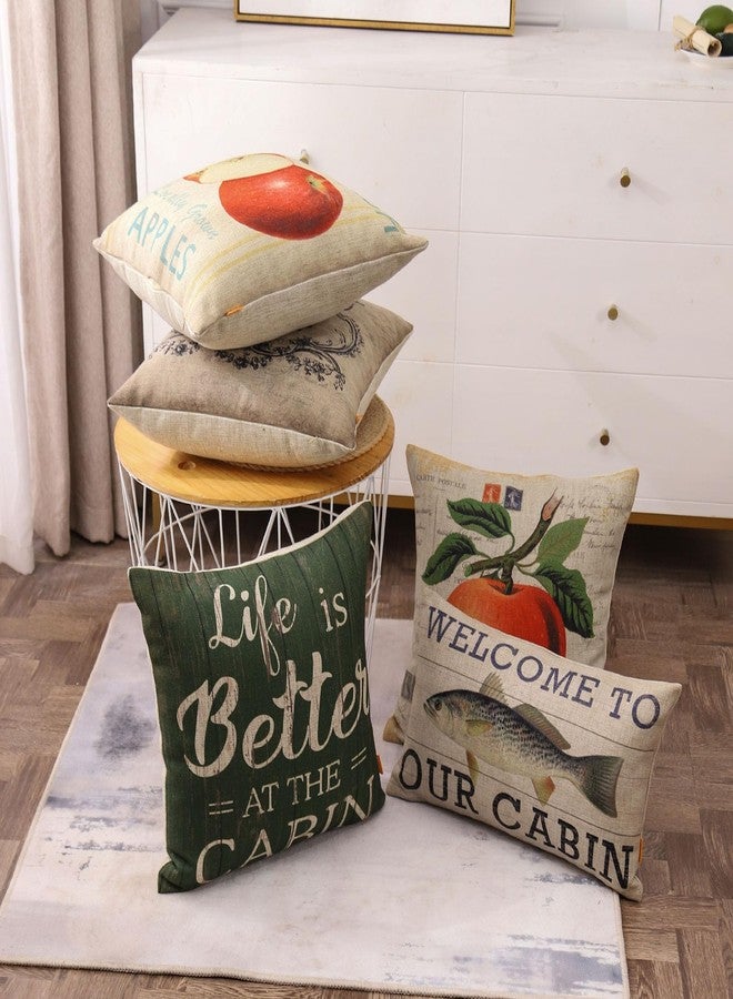 LINKWELL Cabin Decorative Pillow Cover 18x18 Inch Life is Better at The Cabin Throw Pillow Cover for Couch Living Room Vintage Decorations for Home CC1967 - Image 4