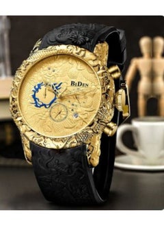 BIDEN Luxury Dragon Sculpture Men's Watch Hip Hop Quartz Watches Creative Waterproof  Watches  - Image 1