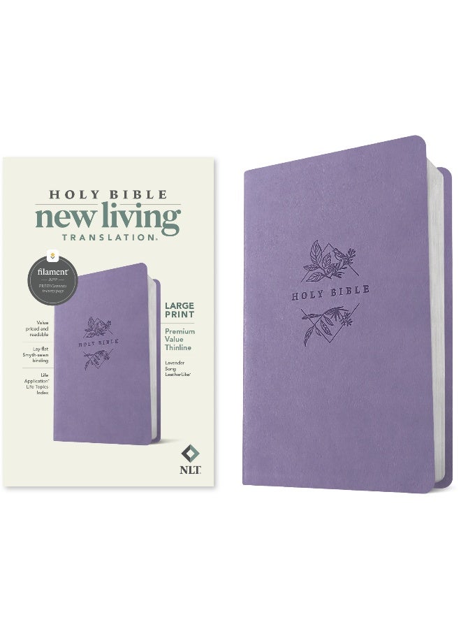 NLT Large Print Premium Value Thinline Bible, Filament-Enabled Edition (LeatherLike, Lavender Song) - Image 1