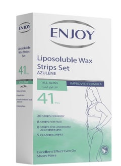 ENJOY Azulene Wax Strips for Hair Removal for All Skin Types 41 Pieces 