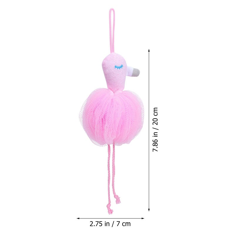 Flamingo Bath Shower Ball 3 Pack Pink Mesh Pouf Exfoliating Scrubber For Adults - Image 3