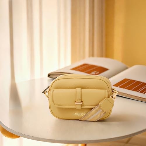 Accessorize London Women's Yellow Camera Webbing Strap Sling Bag - Image 2