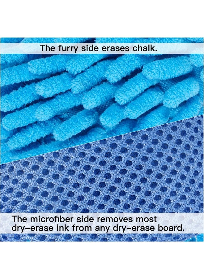 SITHON 4 Pieces Magnetic Microfiber Shag Whiteboard Eraser, Washable Microfiber Shag Dry Erase Board Eraser For Markers, Chalk, Home, Classroom And Office (Gray, Green,Blue And Pink) - Image 3