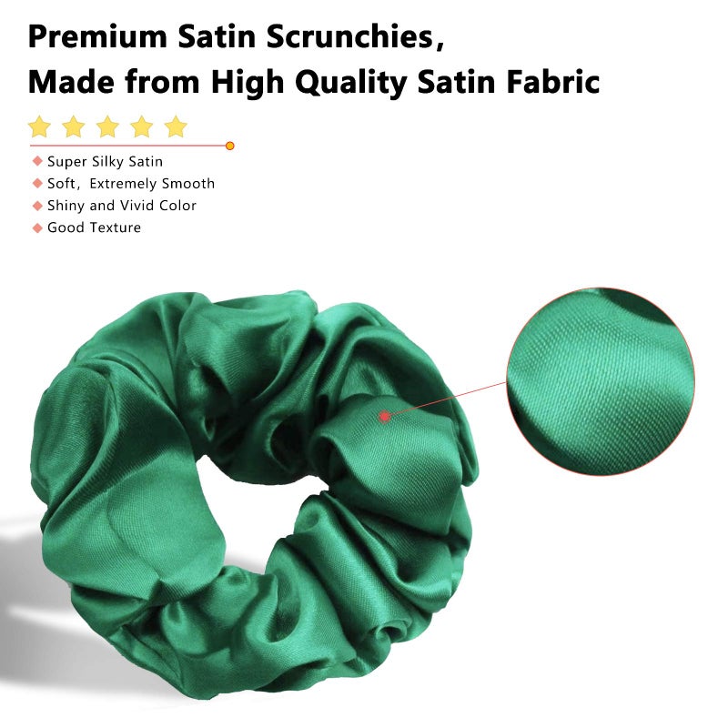 BeeVines Hair Scrunchies, Satin Silk Scrunchies, Silky Curly Hair Accessories for Women, Hair Ties Ropes for Teens, Girl’s Birthday Thanksgiving Christmas Gift, 60 Pack - Image 3