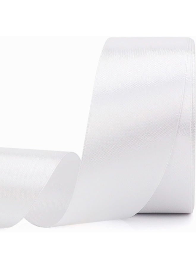 Nsilu 25 Yards 1-1/2 inches Wide Satin Ribbon Suitable for Wedding, Party and Gift Box Packaging Ribbon (White, 1-1/2") - Image 1