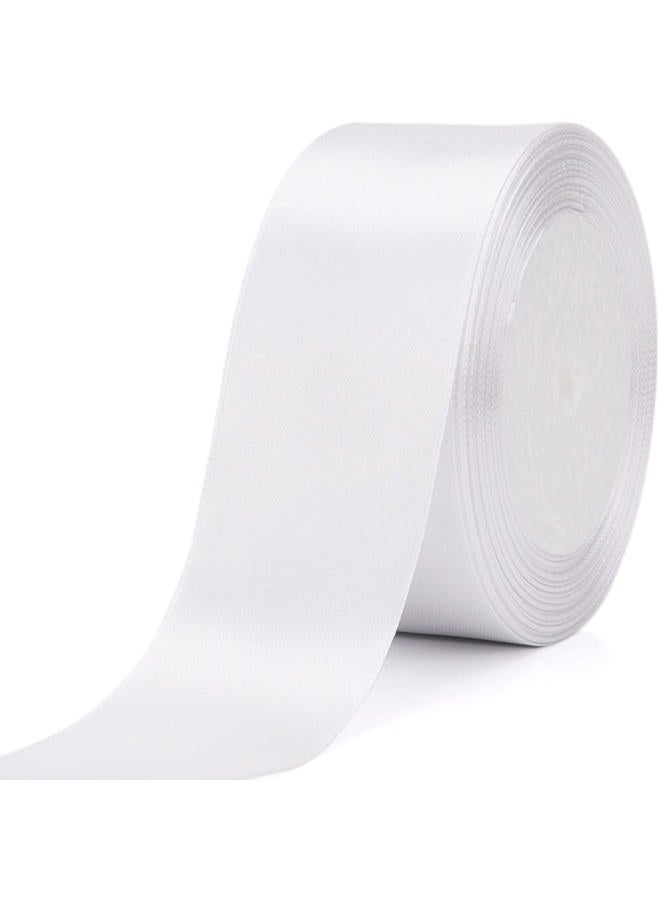 Nsilu 25 Yards 1-1/2 inches Wide Satin Ribbon Suitable for Wedding, Party and Gift Box Packaging Ribbon (White, 1-1/2") - Image 2