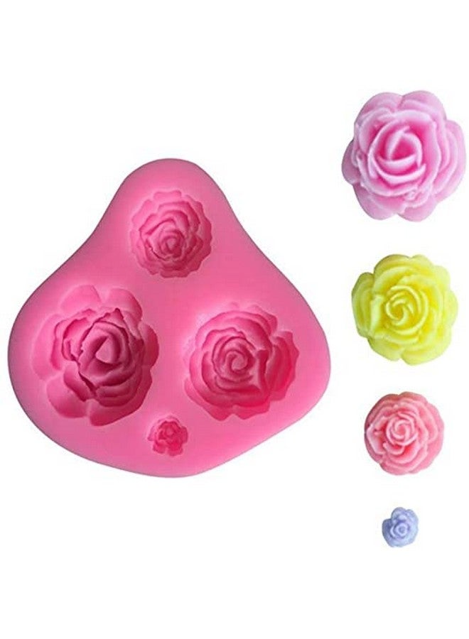 Jubilant Silicone Fondant Cake Molds Daisy Rose Chrysanthemum Flower Candy Choclate Mold for Soap Crafting Projects and Cake Decoration (Color: Pink), 8 x 7 x 1.2 Centimeters - Image 5