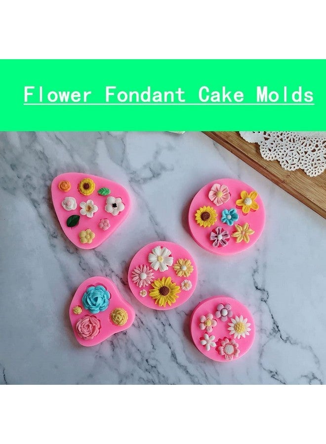 Jubilant Silicone Fondant Cake Molds Daisy Rose Chrysanthemum Flower Candy Choclate Mold for Soap Crafting Projects and Cake Decoration (Color: Pink), 8 x 7 x 1.2 Centimeters - Image 3