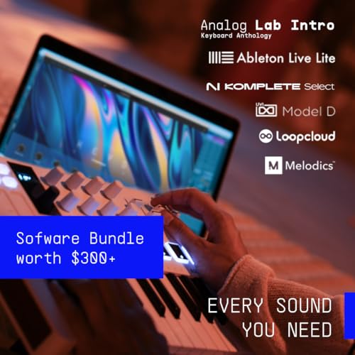 Arturia MiniLab 3 Champagne — 25 Key USB MIDI Keyboard Controller With 8 Multi-Color Drum Pads, 8 Knobs and Music Production Software Included - Image 2