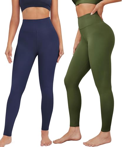 VALANDY Creamlush High Waisted Leggings for Women Stretch Tummy Control Athletic Workout Running Yoga Pants Plus Size 5 Pack - Image 2