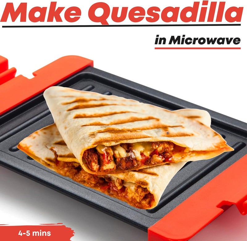 MACONEE Microwave Sandwich maker | Microwave Grill Cheese Maker | Microwave Crisper Toaster Cookware | Panini Press | Cooking Fast and Dishwasher Safe Orange - Image 4
