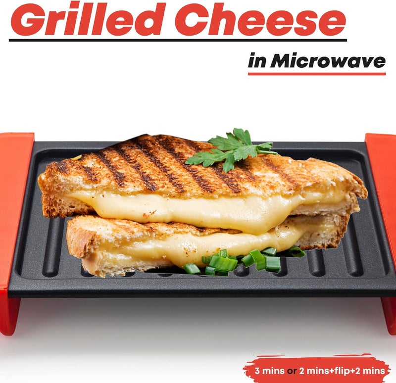 MACONEE Microwave Sandwich maker | Microwave Grill Cheese Maker | Microwave Crisper Toaster Cookware | Panini Press | Cooking Fast and Dishwasher Safe Orange - Image 2