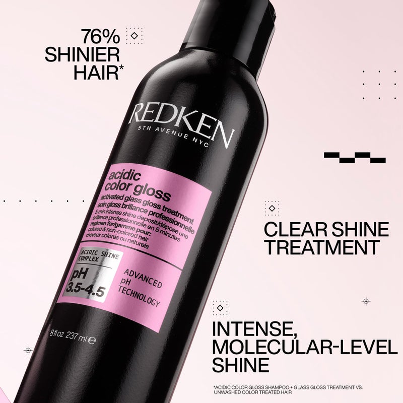 REDKEN ريدكن جلاس جلاسيك ملون معالج | علاج جلاس للشعر | مع زيت المشمش للتكييف العميق | يضيف لمعاناً مكثفاً لمدة تصل إلى 3 أيام | آمن للشعر المعالج بالألوان - Image 2