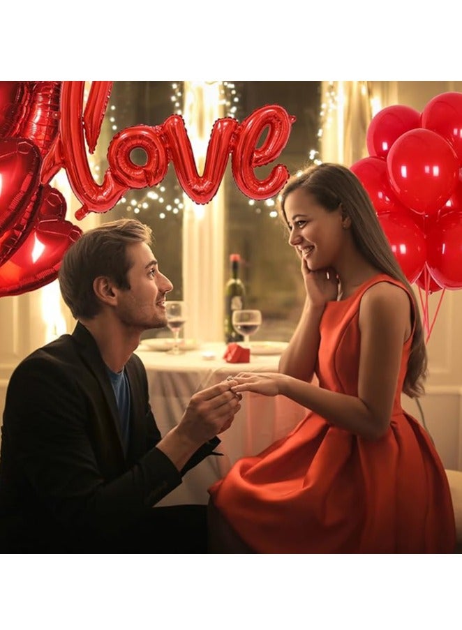 Red Valentine'S Day Balloons 50 Pieces Balloons For Valentine'S Day Decorations, With 4 Helium Heart, Valentine'S Day Decorations Set With Balloons, Love Balloons For Valentine'S Day Decorations - With Love - Image 4