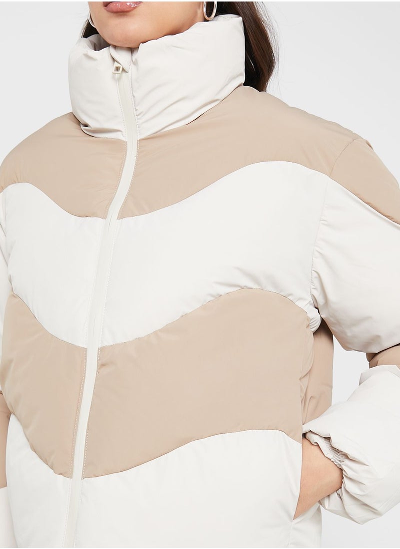 VERO MODA - Color Block Puffer Jacket - Image 1