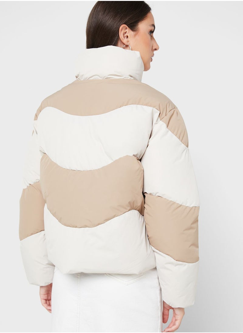 VERO MODA - Color Block Puffer Jacket - Image 1