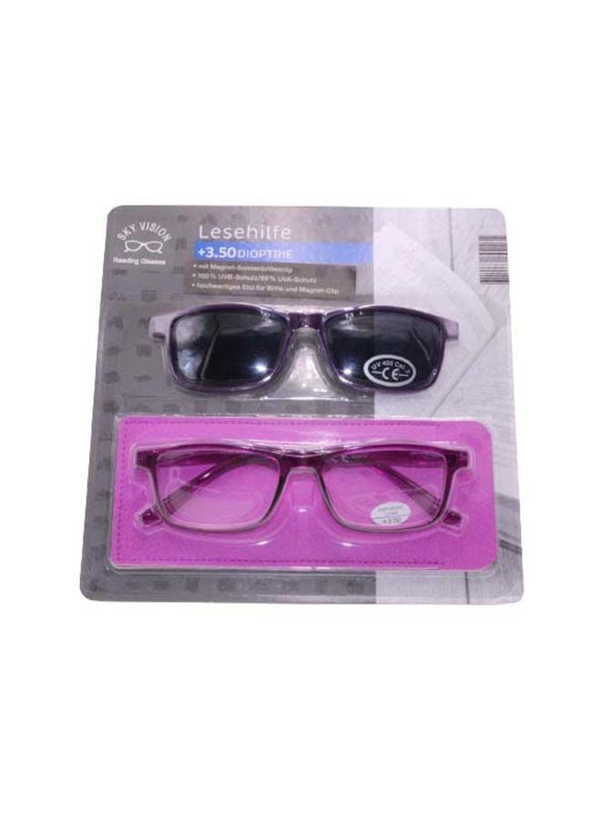 SKY VISION - Rectangular Reading Glasses With Magnetic Clip-On Sunglasses - Image 1