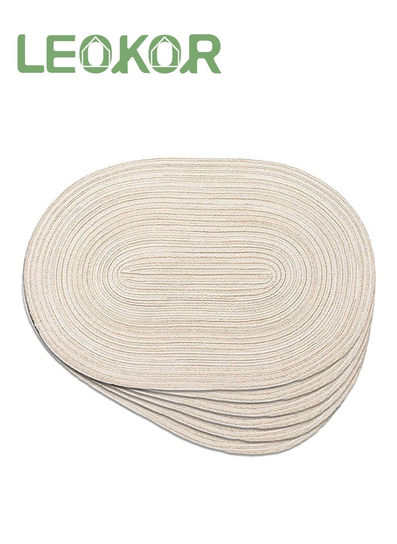 Oval Braided Placemats 6 Pcs Table Mats for Dining Tables Natural Woven Heat Resistant Place Mats Beige - pzsku/Z084B9DD946CCFDCC974FZ/45/_/1711531253/d78a7b6e-f957-4f8f-904e-30904b9786b6