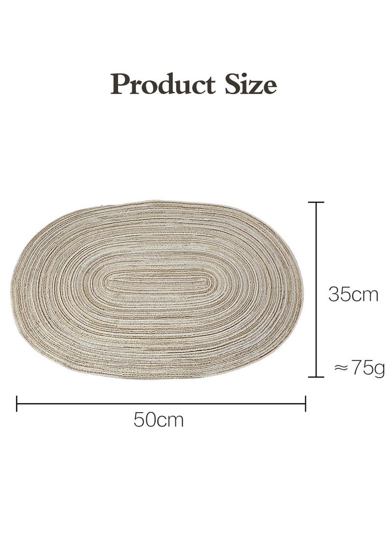 Oval Braided Placemats 6 Pcs Table Mats for Dining Tables Natural Woven Heat Resistant Place Mats Beige - pzsku/Z084B9DD946CCFDCC974FZ/45/_/1711536880/b7530738-9e42-4178-be46-f939658943b4