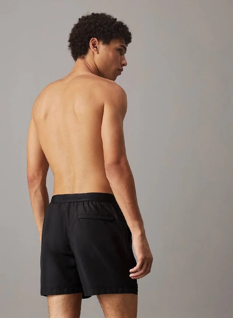 CALVIN KLEIN Double Waistband Swim Shorts - CK Monogram