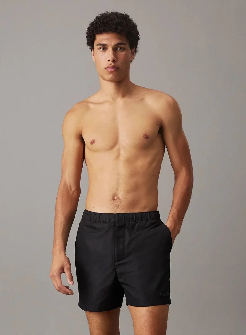 CALVIN KLEIN Double Waistband Swim Shorts - CK Monogram
