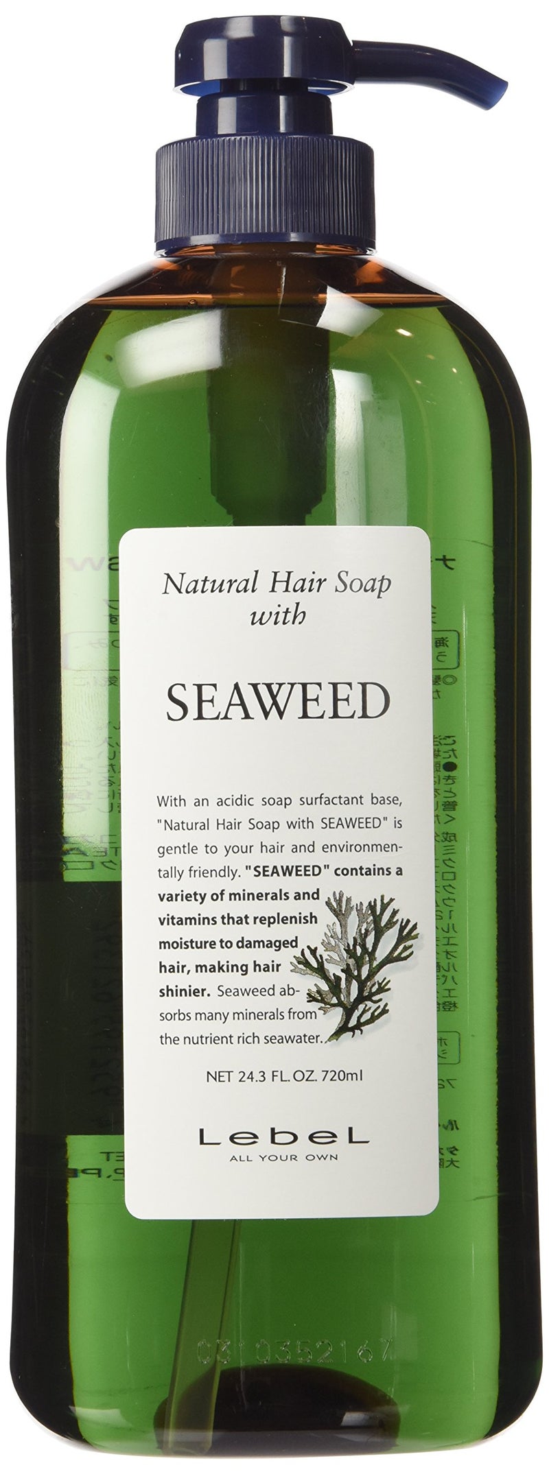 Lebel Cosmetics | Shampoo | Natural Hair Soap with Seaweed Shampoo 720ml (Japan Import)