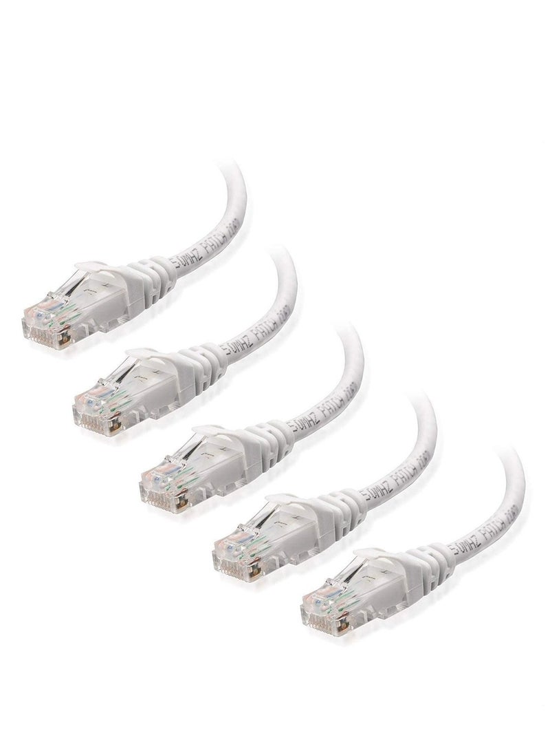 DKURVE 5 Pack Snagless 0.5M Short Cat6 Ethernet Cable Computer LAN Network Cord full copper White  - Image 1