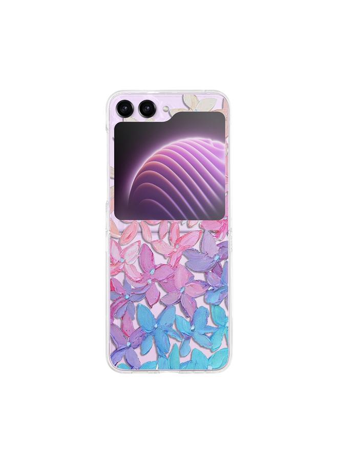 S-TOP Case For Samsung Galaxy Z Flip5 Painted Pattern PC Transparent Folding Phone Case - Image 1