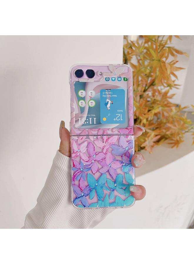 S-TOP Case For Samsung Galaxy Z Flip5 Painted Pattern PC Transparent Folding Phone Case - Image 2