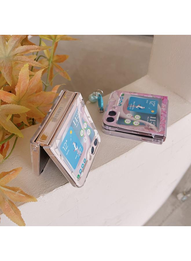 S-TOP Case For Samsung Galaxy Z Flip5 Painted Pattern PC Transparent Folding Phone Case - Image 5