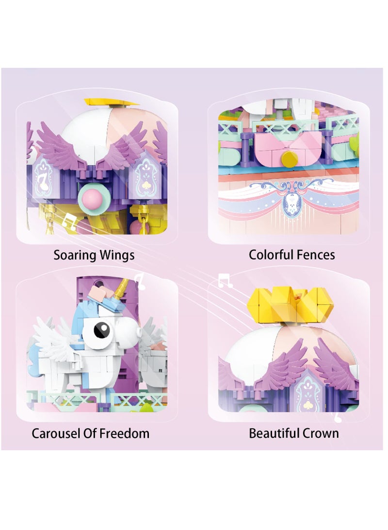 Music Box Building Toys, Rotating Carousel DIY Building Block for Girls and Boys 6 -12 Years Old, 874 pcs, STEM Construction Toy and Birthday Gifts for Adults and Kids - Image 4