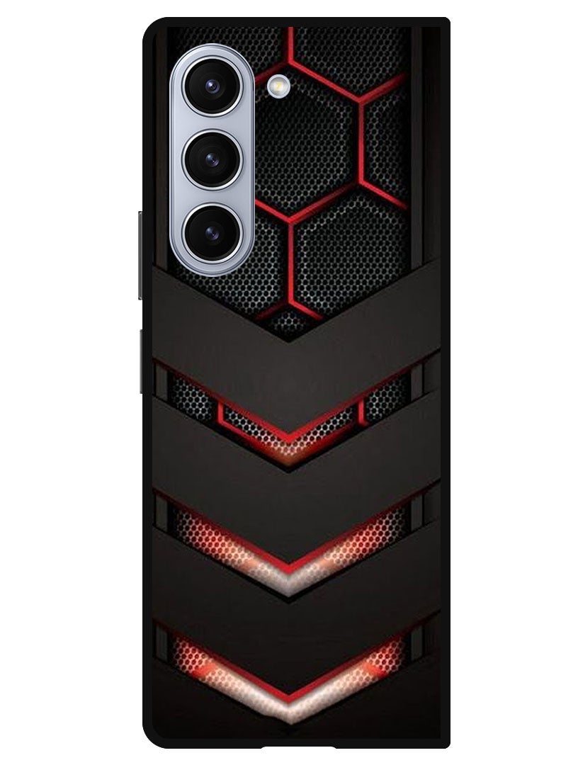 Theodor Protective Case Anti Scratch Shock Proof Bumper Cover For Samsung Galaxy Z Fold 5 red & black - Image 1