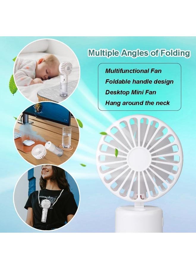 DMG TECH Handheld Fan Rechargeable Misting Hand Fan Multi Purpose For Portable Mini Mister Fan 4 Speeds And 20Ml Spray And 90 Foldable Usb Personal Water Fan For Travel Office Outdoor White  - Image 2