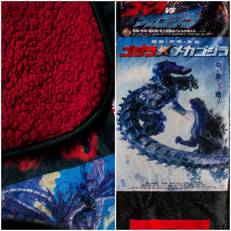 Godzilla Surreal Entertainment Godzilla Movie Poster Oversized Plush Throw Blanket | Cozy Sherpa Cover For Sofa  Bed Super Soft Fleece Official Kaiju Monster Gojira Collectible 76 x 54 Inches  Red  One Size - Image 3