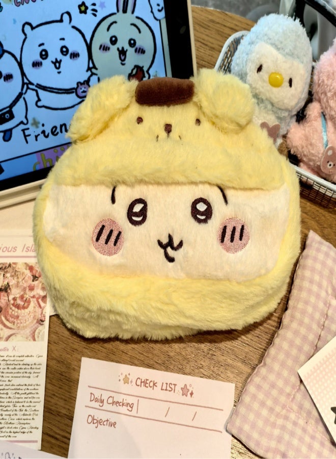 Cute stationery box, plush pencil case, pencil case, large capacity storage bag - Image 1
